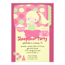 Sleepover-Geburtstags-Party Individuelle Ankündigung