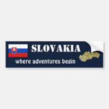 Slowakei-Flagge + Karten-Autoaufkleber