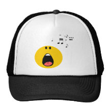 Smiley, der heraus sein wenig Herz singt Trucker Mützen