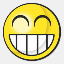 Smiley-großer Grinsen-Aufkleber