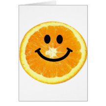 Smiley-Orangen-Scheibe Grußkarte