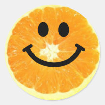 Smiley-Orangen-Scheibe Runde Sticker