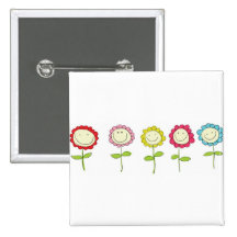 Smilin Blumen Anstecknadelbutton