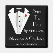 Smoking-Schwarze Krawatte Save the Date Kühlschrankmagnete