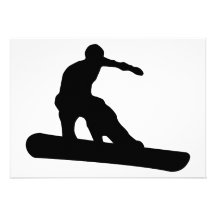 Snowboard-Silhouette Personalisierte Einladungskarten
