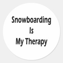 Snowboarding ist meine Therapie Runde Aufkleber