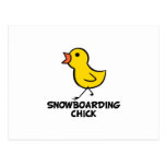 Snowboarding-Küken-Postkarte
