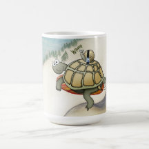 Snowboardingschildkröte und seatbelted Schnecke Tee Tassen