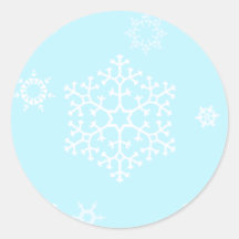 snowflakes_on_light_blue runder sticker