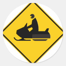 Snowmobile-Verkehrs-Landstraßen-Zeichen Runde Sticker