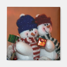 Snowpeople Feiertags-Magnet Kühlschrankmagnete