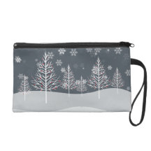 Snowynacht-und -winter-Baum-BrautpartyWristlet