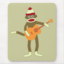 Socken-Affe-Akustikgitarre Mauspad