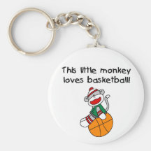 Socken-Affe-Liebe-Basketball Schlüsselanhänger