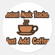 Sofortiger Musik-Lehrer… addieren gerade Kaffee Runde Aufkleber