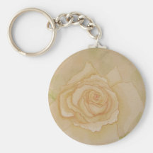 Soft Elegant Romantic Golden Autumn Rose Key Chain