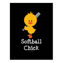 Softball-Küken-Postkarte