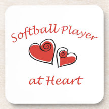 Softball Player at Heart Beverage Coasters