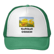 Softball TRAINER trägt Hüte Blumenmohnblumen-Blume Retrokappe
