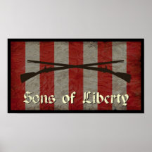 Söhne der Freiheits-Flagge mit zwei Musketen Poster