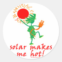 Solar macht mich heiß! runder aufkleber