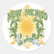 SolarNew Mexiko Runder Aufkleber