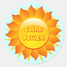 SOLARPower-SONNE Runder Aufkleber