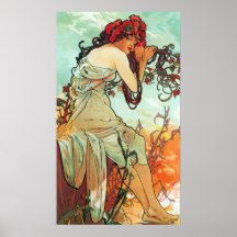 Sommer, die Jahreszeiten, Mucha Plakate