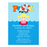 Sommer POOL Party-Geburtstags-Einladungs-Blondinen