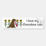 Sommer-Schokolade Labrador mit Sonnenblumen Auto Sticker