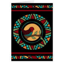 Sommer-Vogel-Mandala Grußkarte