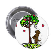 Sommer-Wasser-Spaß-Schokoladen-Labrador-Cartoon Buttons