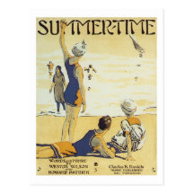 SommerzeitVintage Songbook-Abdeckung Postkarten