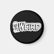 SONDERBAR - Retro Monster-Mädchen-Schwarzes u. Wei Kühlschrankmagnet