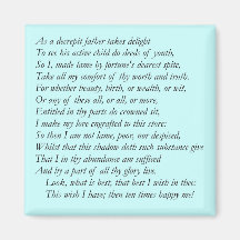 Sonett # 37 durch William Shakespeare Magnete
