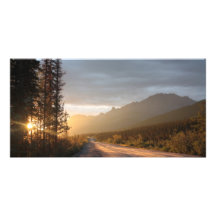 Sonnenaufgang auf der Dalton-Landstraße in Alaska Bilder Karten