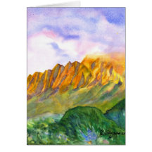 Sonnenaufgang-Klippen-Kauai-Aquarell-Karte