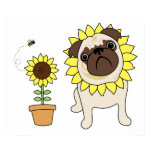 Sonnenblume-Mops-Plakate und Drucke poster