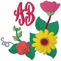 Sonnenblume-Rosen-Monogramm