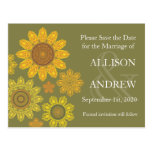Sonnenblume-Save the Date Postkarte