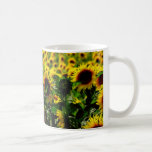 Sonnenblumefeld-Leinwand Teetasse