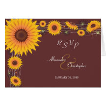 Sonnenblumen, die Einladung UAWG gefaltet Wedding  Grußkarten
