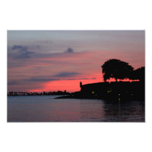 Sonnenuntergang altes San Juan Puerto Rico Photodruck