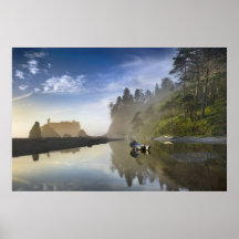 Sonnenuntergang am karminroten Strand, olympischer Plakate