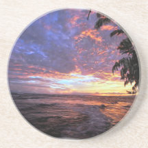 Sonnenuntergang am Strand Getränkeuntersetzer