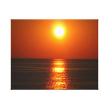Sonnenuntergang auf dem Michigansee wickelte Leinw Leinwand Druck