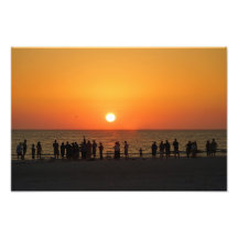 Sonnenuntergang auf dem Strand Kunstfoto