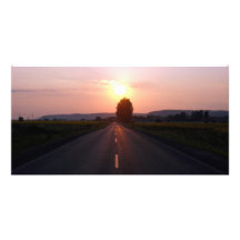 Sonnenuntergang auf der Straße Photokarten