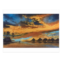 Sonnenuntergang Bora Bora Postkarten