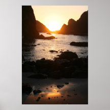 Sonnenuntergang durch die Seestapel Posterdruck